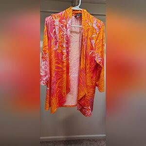 Vibrant Pink and Orange Floral Open Top